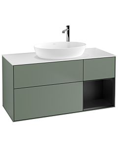Villeroy und Boch Finion Villeroy und Boch Finion G951PDGM 120cm, cover plate white matt, Emotion, shelves black matt lacquer, Olive Matt Lacquer