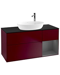 Villeroy und Boch Finion Villeroy und Boch Finion G952GKHB 120cm, cover plate black matt, Emotion, shelves anthracite matt lacquer, Peony Matt