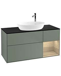 Villeroy und Boch Finion Villeroy und Boch Finion G952PCGM 120cm, cover plate black matt, Emotion, shelves Oak Veneer , Olive Matt Lacquer