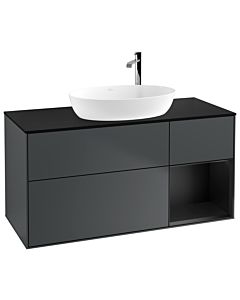 Villeroy und Boch Finion Villeroy und Boch Finion G952PDHG 120cm, cover plate black matt, Emotion, shelves black matt lacquer, midnight Blue Matt Lacquer