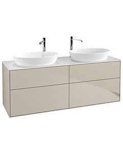 Villeroy und Boch Finion Waschtischunterschrank G96100HH 160x60,3cm, Emotion, Abdeckplatte white matt, Sand Matt Lacquer