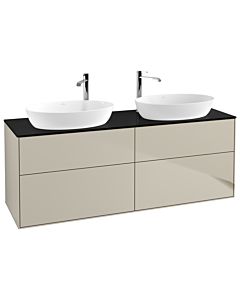 Villeroy und Boch Finion G96200HH 160x60.3cm, Emotion, plaque de recouvrement noir mat, Sand Matt Lacquer