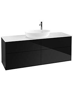 Villeroy und Boch Finion G97100PH 160x60.3cm, Emotion, plaque de recouvrement blanc mat, Glossy Black Lacquer