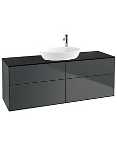 Villeroy und Boch Finion Waschtischunterschrank G97200HG 160x60,3cm, Emotion, Abdeckplatte black matt, Midnight Blue Matt Lacquer