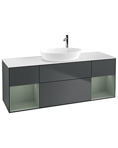 Villeroy und Boch Finion Villeroy und Boch Finion G981GMHG 160cm, cover plate white matt, Emotion, shelves olive matt lacquer, midnight Blue Matt Lacquer