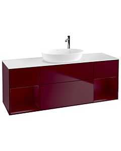 Villeroy und Boch Finion Waschtischunterschrank G981HBHB 160cm, Abdeckplatte white matt, Emotion, Regale Peony matt lacquer, Peony Matt