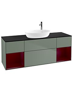 Villeroy und Boch Finion Villeroy und Boch Finion G982HBGM 160cm, cover plate black matt, Emotion, shelves Peony matt lacquer, Olive Matt Lacquer