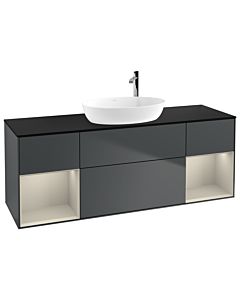 Villeroy und Boch Finion Villeroy und Boch Finion G982HHHG 160cm, cover plate black matt, Emotion, shelves sand matt lacquer, Midnight Blue Matt Lacquer