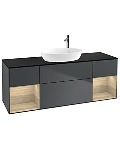 Villeroy und Boch Finion Villeroy und Boch Finion G982PCHG 160cm, cover plate black matt, Emotion, shelves Oak Veneer , Midnight Blue Matt Lacquer