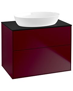 Villeroy und Boch Finion Waschtischunterschrank G99200HB 80x60,3cm, Emotion, Abdeckplatte black matt, Peony Matt