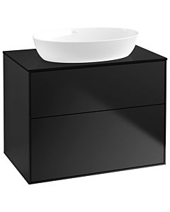 Villeroy und Boch Finion Waschtischunterschrank G99200PD 80x60,3cm, Emotion, Abdeckplatte black matt, Black matt lacquer