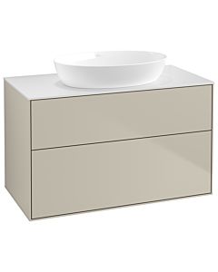 Villeroy und Boch Finion Waschtischunterschrank GA0100HH 100x60,3cm, Emotion, Abdeckplatte white matt, Sand Matt Lacquer