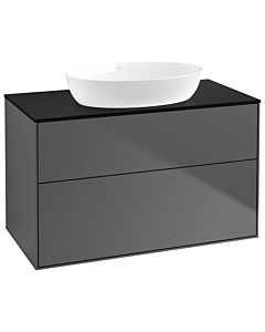 Villeroy und Boch Finion Waschtischunterschrank GA0200GK 100x60,3cm, Emotion, Abdeckplatte black matt, Anthracite matt