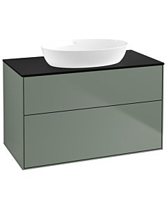 Villeroy und Boch Finion GA0200GM 100x60,3 cm, Emotion, plaque de recouvrement noir mat, Olive Matt Lacquer