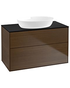 Villeroy und Boch Finion Villeroy und Boch GA0200GN 100x60.3cm, Emotion, plateau noir mat, placage noyer