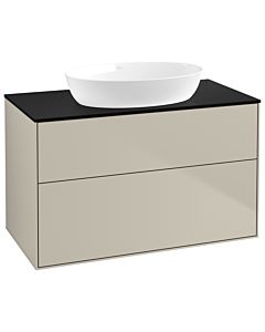 Villeroy und Boch Finion GA0200HH 100x60.3cm, Emotion, plaque de recouvrement noir mat, Sand Matt Lacquer