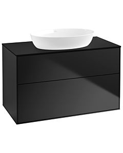 Villeroy und Boch Finion Waschtischunterschrank GA0200PD 100x60,3cm, Emotion, Abdeckplatte black matt, Black matt lacquer