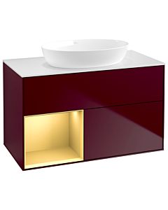 Villeroy und Boch Finion Villeroy und Boch Finion GA11HFHB 100cm, cover plate white matt, Emotion, shelves gold matt lacquer, Peony Matt