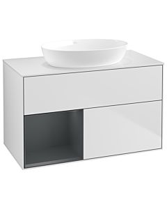 Villeroy und Boch Finion Villeroy und Boch Finion GA11HGMT 100cm, cover plate white matt, Emotion, shelves midnight matt lacquer, white matt lacquer