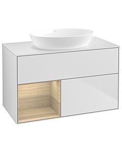 Villeroy und Boch Finion Villeroy und Boch Finion GA11PCMT 100cm, cover plate white matt, Emotion, shelves Oak Veneer , white matt lacquer