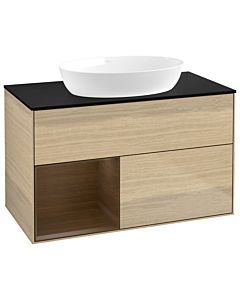 Villeroy und Boch Finion Villeroy und Boch Finion GA12GNPC 100cm, cover plate black matt, Emotion, shelves Walnut Veneer , Oak Veneer