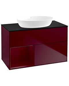 Villeroy und Boch Finion Villeroy und Boch Finion GA12HBHB 100cm, cover plate black matt, Emotion, shelves Peony matt lacquer, Peony Matt