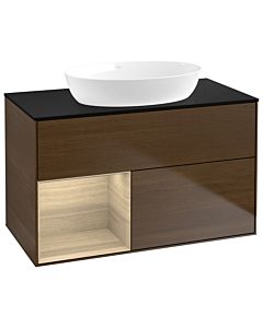 Villeroy und Boch Finion Villeroy und Boch Finion GA12PCGN 100cm, cover plate black matt, Emotion, shelves Oak Veneer , Oak Veneer veneer