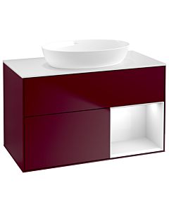 Villeroy und Boch Finion Villeroy und Boch Finion GA21GFHB 100cm, cover plate white matt, Emotion, shelves Glossy white lacquer, Peony Matt