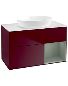 Villeroy und Boch Finion Villeroy und Boch Finion GA21GMHB 100cm, cover plate white matt, Emotion, shelves olive matt lacquer, Peony Matt