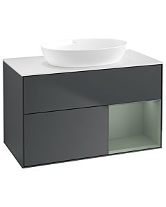 Villeroy und Boch Finion Villeroy und Boch Finion GA21GMHG 100cm, cover plate white matt, Emotion, shelves olive matt lacquer, midnight Blue Matt Lacquer