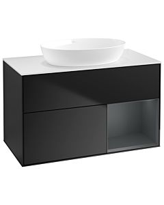 Villeroy und Boch Finion Villeroy und Boch Finion GA21HGPD 100cm, cover plate white matt, Emotion, shelves midnight matt lacquer, black matt lacquer