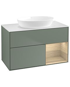 Villeroy und Boch Finion Villeroy und Boch Finion GA21PCGM 100cm, cover plate white matt, Emotion, shelves Oak Veneer , Olive Matt Lacquer