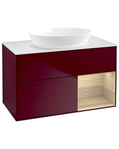 Villeroy und Boch Finion Villeroy und Boch GA21PCHB 100cm, plaque de recouvrement blanc mat, emotion, étagères Oak Veneer , Peony Matt