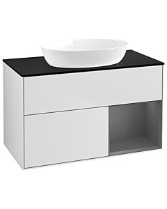 Villeroy und Boch Finion Villeroy und Boch Finion GA22GKMT 100cm, cover plate black matt, Emotion, shelves anthracite matt lacquer, white matt lacquer