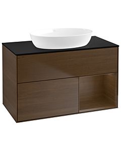 Villeroy und Boch Finion Villeroy und Boch Finion GA22GNGN 100cm, cover plate black matt, Emotion, shelves Walnut Veneer , Walnut Veneer veneer