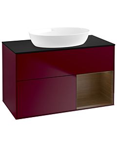 Villeroy und Boch Finion Villeroy und Boch Finion GA22GNHB 100cm, cover plate black matt, Emotion, shelves Walnut Veneer , Peony Matt