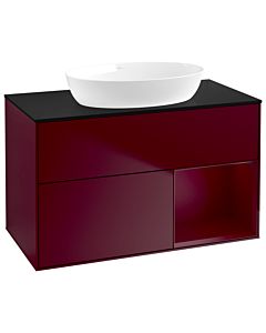 Villeroy und Boch Finion Villeroy und Boch Finion GA22HBHB 100cm, cover plate black matt, Emotion, shelves Peony matt lacquer, Peony Matt