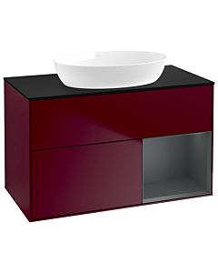 Villeroy und Boch Finion Villeroy und Boch Finion GA22HGHB 100cm, cover plate black matt, Emotion, shelves Midnight matt lacquer, Peony Matt