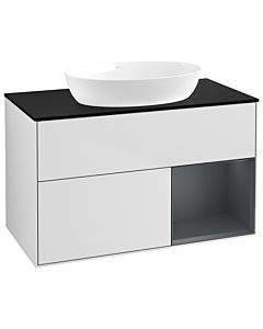Villeroy und Boch Finion Villeroy und Boch Finion GA22HGMT 100cm, cover plate black matt, Emotion, shelves midnight matt lacquer, white matt lacquer