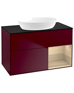 Villeroy und Boch Finion Villeroy und Boch GA22PCHB 100cm, plaque de recouvrement noir mat, emotion, étagères Oak Veneer , Peony Matt