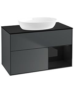 Villeroy und Boch Finion Villeroy und Boch Finion GA22PHHG 100cm, cover plate black matt, Emotion, shelves Glossy black lacquer, Midnight Blue Matt Lacquer