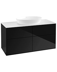Villeroy und Boch Finion Waschtischunterschrank GA3100PH 120x60,3cm, Emotion, Abdeckplatte white matt, Glossy Black Lacquer