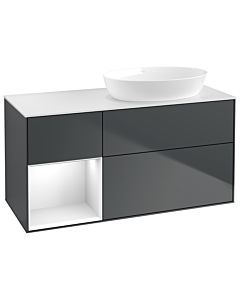 Villeroy und Boch Finion Villeroy und Boch Finion GA41GFHG 120cm, cover plate white matt, Emotion, shelves Glossy white lacquer, Midnight Blue Matt Lacquer