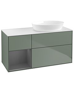 Villeroy und Boch Finion Villeroy und Boch Finion GA41GKGM 120cm, cover plate white matt, Emotion, shelves anthracite matt lacquer, Olive Matt Lacquer
