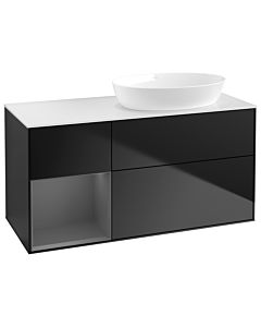 Villeroy und Boch Finion Villeroy und Boch Finion GA41GKPD 120cm, cover plate white matt, Emotion, shelves anthracite matt lacquer, black matt lacquer