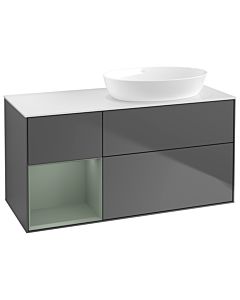 Villeroy und Boch Finion Villeroy und Boch Finion GA41GMGK 120cm, cover plate white matt, Emotion, shelves olive matt lacquer, anthracite matt