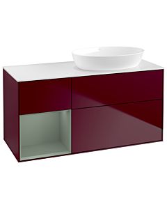 Villeroy und Boch Finion Villeroy und Boch Finion GA41GMHB 120cm, cover plate white matt, Emotion, shelves olive matt lacquer, Peony Matt