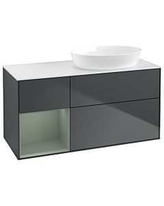 Villeroy und Boch Finion Villeroy und Boch Finion GA41GMHG 120cm, cover plate white matt, Emotion, shelves olive matt lacquer, midnight Blue Matt Lacquer