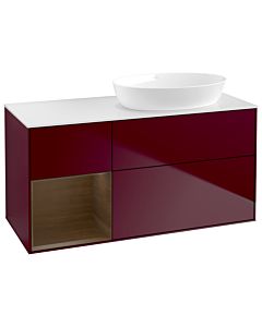 Villeroy und Boch Finion Villeroy und Boch Finion GA41GNHB 120cm, cover plate white matt, Emotion, shelves Walnut Veneer , Peony Matt