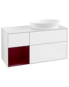 Villeroy und Boch Finion Villeroy und Boch Finion GA41HBGF 120cm, cover plate white matt, Emotion, shelves Peony matt lacquer, glossy white lacquer